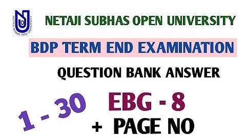 NSOU/ BDP/ 3rd year/ EBG-8/question bank ans/ Bengali