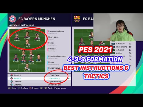 TUTORIAL PES 2021 - FORMASI TERBAIK 4-3-3 - TAKTIK u0026 INSTRUKSI TERBAIK