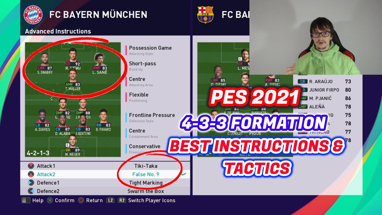 Pes 21 Best Formations 4 3 3 Tutorial Best Tactics Instructions How To Play 4 3 3 Youtube