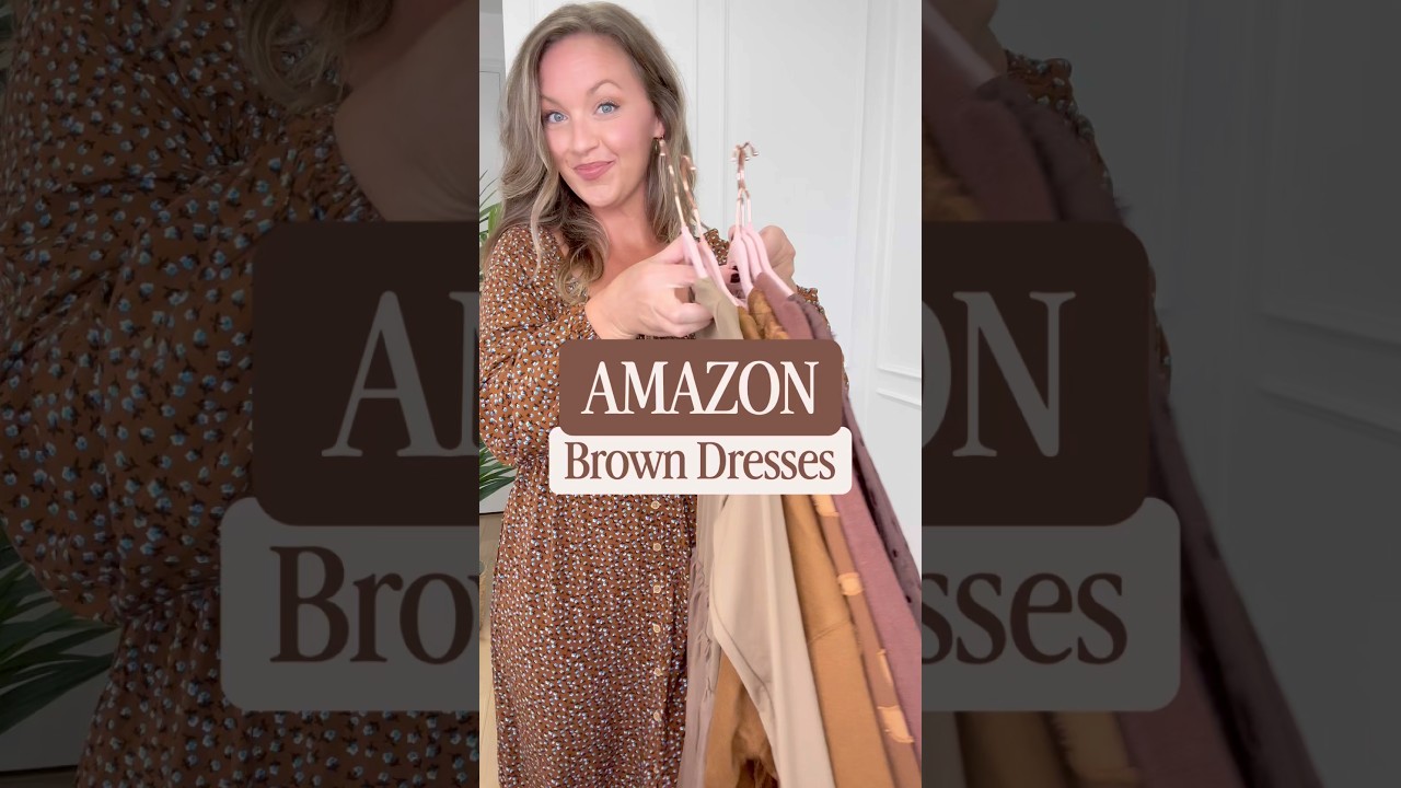 Amazon Brown Dresses for Fall Link in bio! Thanksgiving Outfit Ideas 2025  #amazonfashion #falldress - YouTube