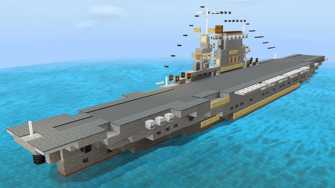 MINECRAFT USS LEXINGTON CV-2 | 1:5 SCALE LEXINGTON CLASS AIRCRAFT CARRIER TUTORIAL |