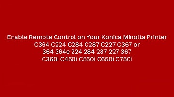 Konica Minolta How to access Remote Panel