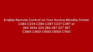 Konica Minolta How to access Remote Panel screenshot 5