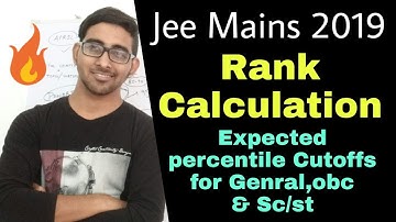 Jee mains 2019 Percentile Cutoff & Rank calculation | Nta score | percentile To Rank conversion