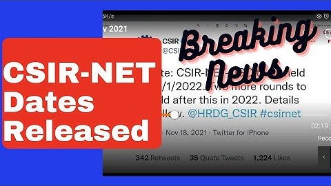 Breaking News #CSIR NET Exam Date Released #29 January 2022