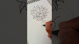 Drawing with ✨only pen✨ drawing broly🔥 #shorts #drawing #youtubeshorts screenshot 1