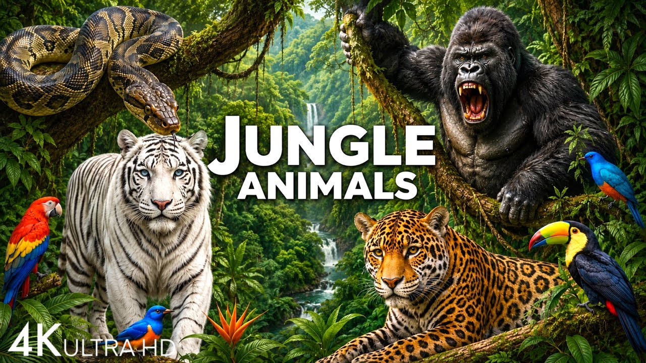 JUNGLE WILDLIFE 4K - Discover Animals That Call The Jungle Home | 60FPS Wildlife Film