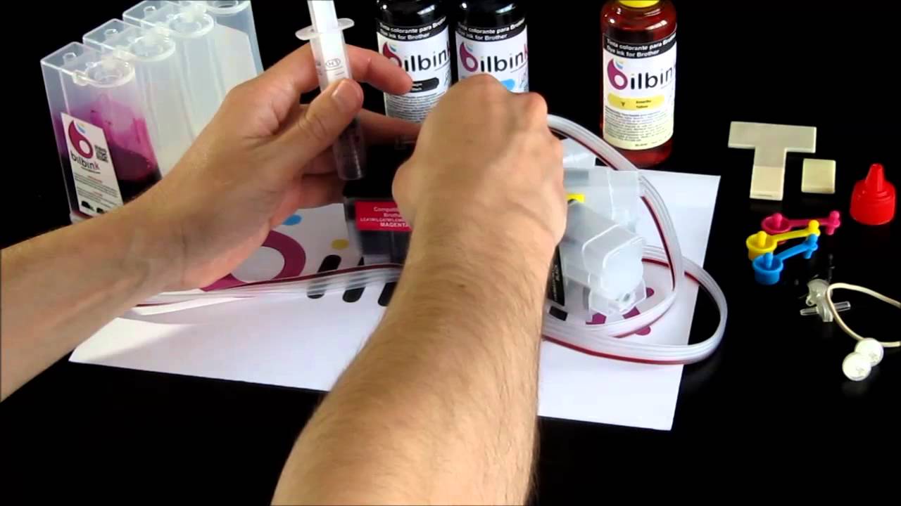 Como recargar un CISS con cartuchos LC900 para Brother