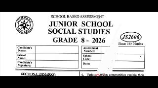 GRADE 8 SOCIAL STUDIES (SST) | COMPASS JS2606 2026 | LIVE EXAM SOLUTIONS & ANSWERS