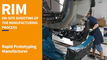 Reaction injection molding RIM on site shooting of the manufacturing process