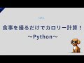 食事を撮るだけでカロリー計算!?Pythonで画像から栄養を分析するAIを作ってみた!