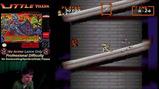 No Armor - Professional Difficulty - Lance Only - Super Ghouls N Ghosts - SNES