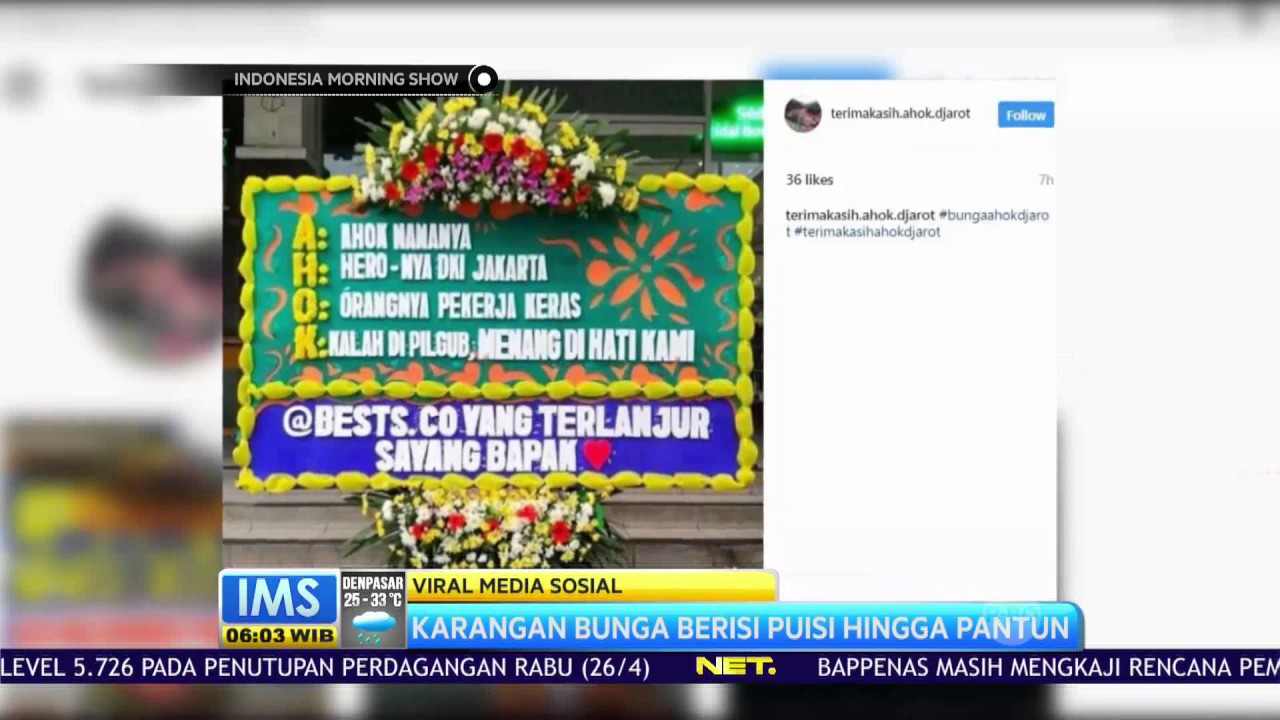 Kata Kata Unik Jenaka Pada Karangan Bunga Ahok Yang Hits Di Socmed