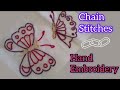 Chain ⛓️ stitch Embroidery Designs for Beginners step by step |Embroidery pattern |Needle work |