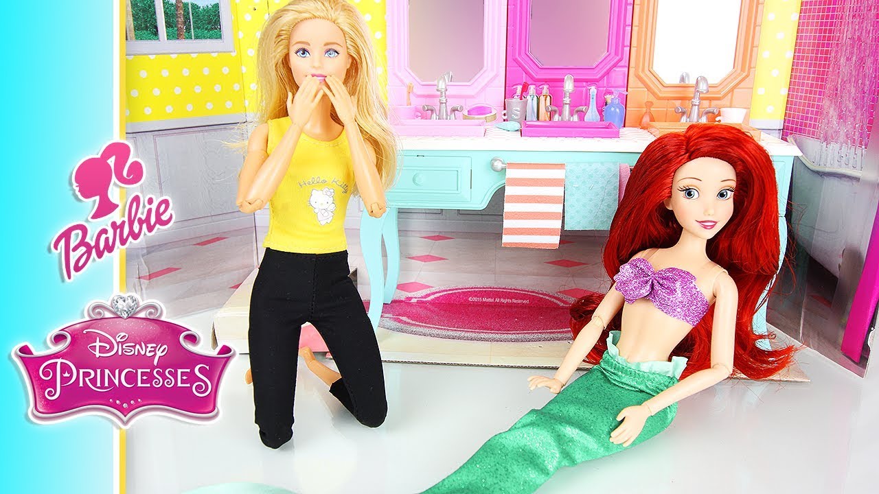 Poupées Barbie disney princesse Ariel morning routine dolls