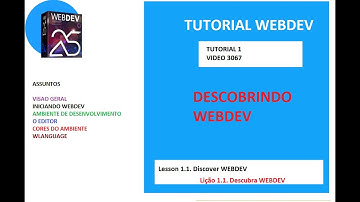 DICAS 3067 -WEBDEV TUTORIAL 1-Licao 1.1-14-09-2020 11hrs-DESCUBRA WEBDEV