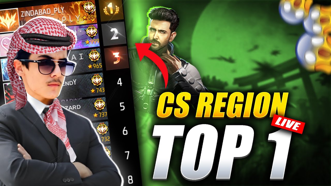 FREE FIRE CS REGION PUSH WITH SUBSCRIBERS| FREE FIRE LIVE RANK PUSH ...