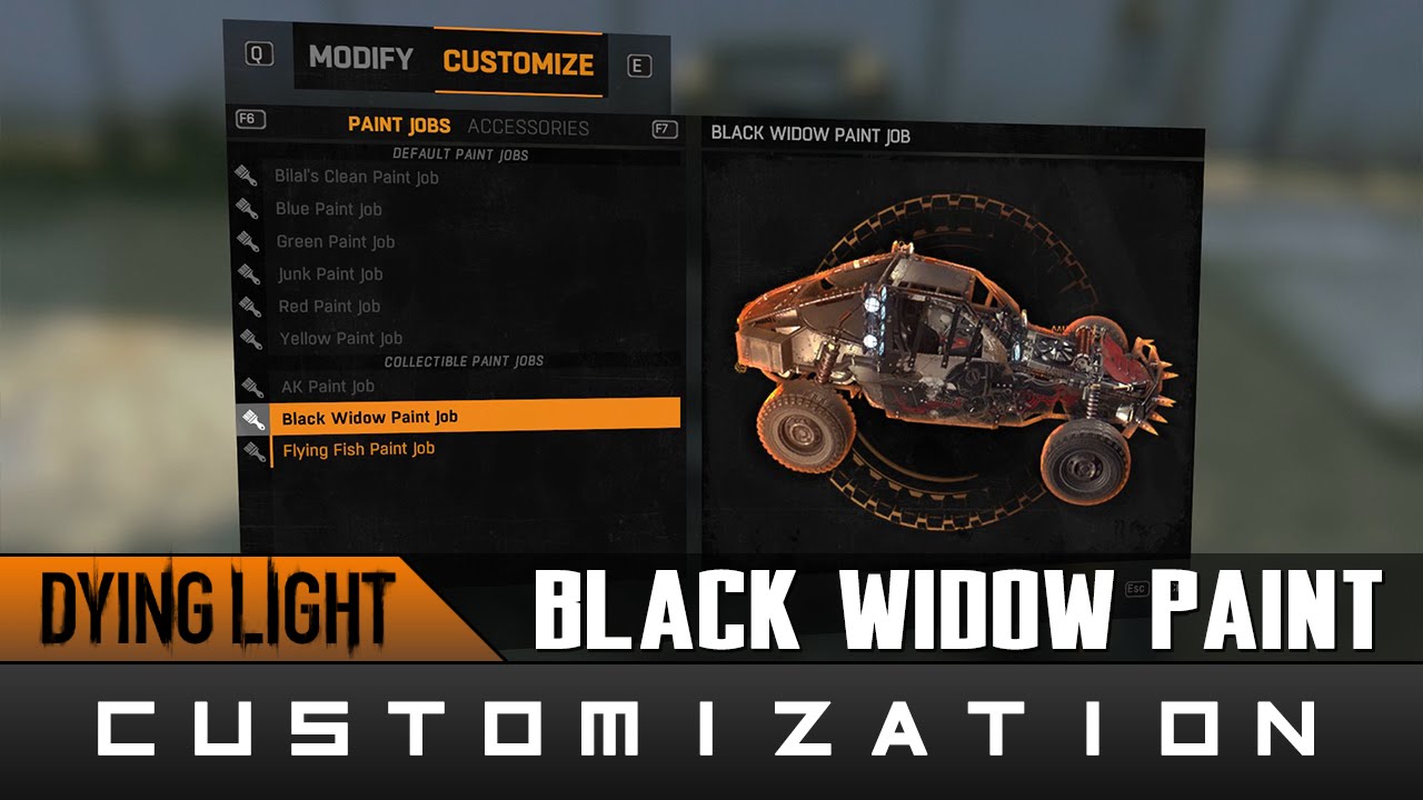 Dying Light: The - Black Widow Paint Location Guide - YouTube