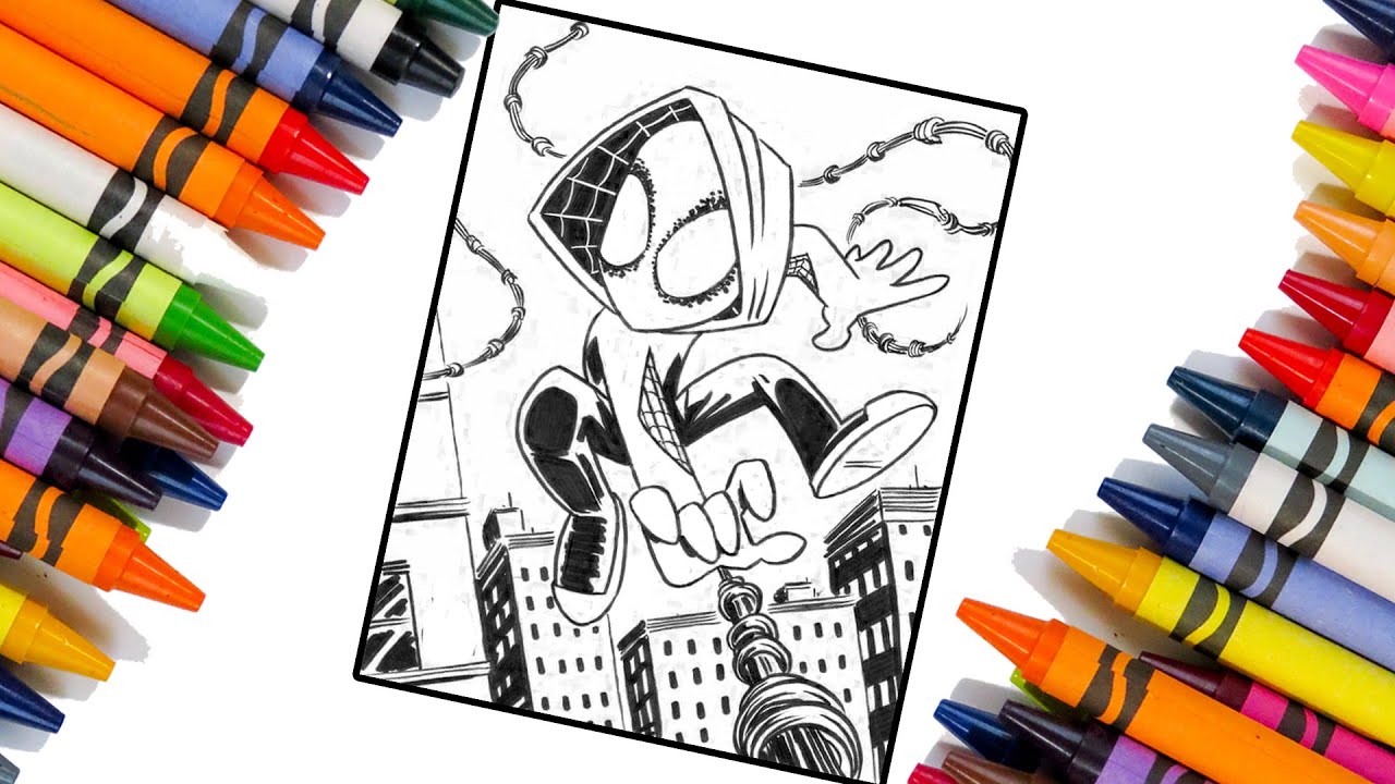 how to coloring ghost spidey in comic coloring page YouTube