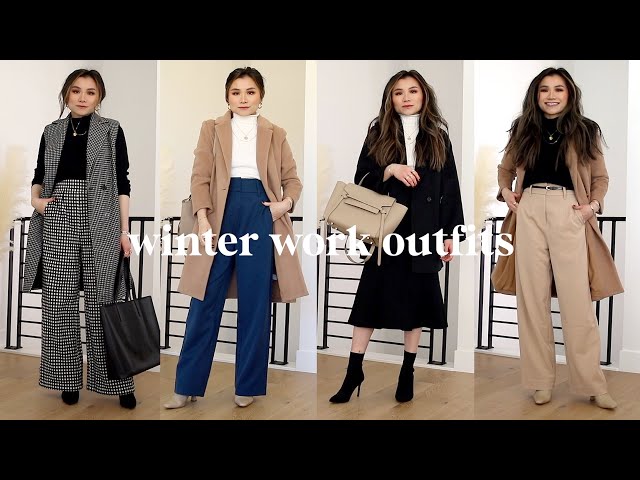 1 MONTH WINTER WORK OUTFITS, 12 clothing pieces 💼, Winter Work Capsule  Wardrobe