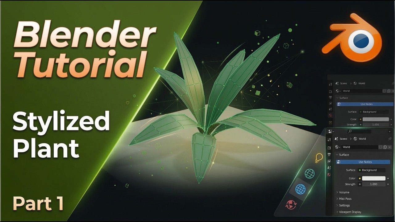 Blender Tutorial Basic Stylized Plant Part 1 EN - YouTube