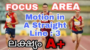 3. Motion in a Straight Line | Part 3 | Plus One Focus Area
