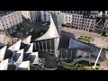 Place du vieux marché à Rouen en vue aérienne par drone