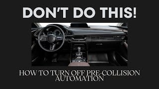 How to Turn Off the Pre Collision Automation System in your Toyota