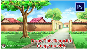 Wall Detailing/ Tree Trunk Detailing/Bush Texture Drawing/ Leaves Drawing/ Road Detailing /Photoshop