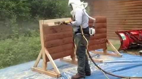 Media Blasting a Log Home