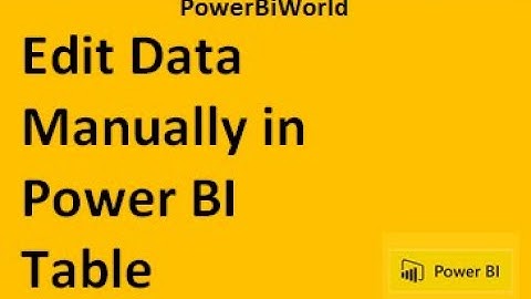 6) PowerBIWorld : Edit / Add data in manually created table, Edit data in Table, Add data in table