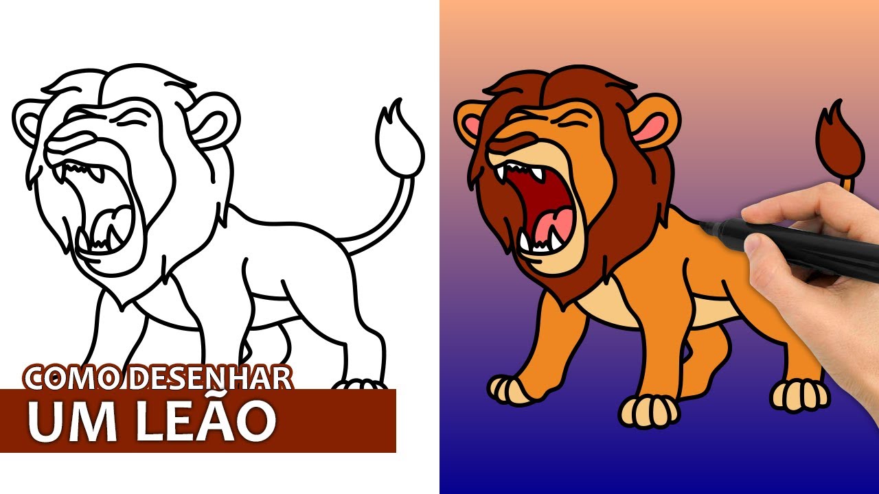 Como Desenhar Um Leão | Tutorial De Desenho Passo A Passo Fácil - YouTube