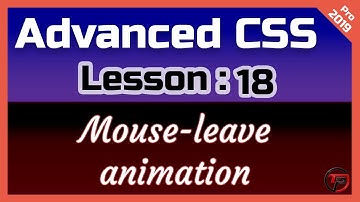 CSS Advanced Tutorial: Mouse leave animation