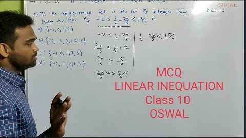 MCQ on Linear Inequation Class 10 ICSE || Oswal || CBSE || NCERT