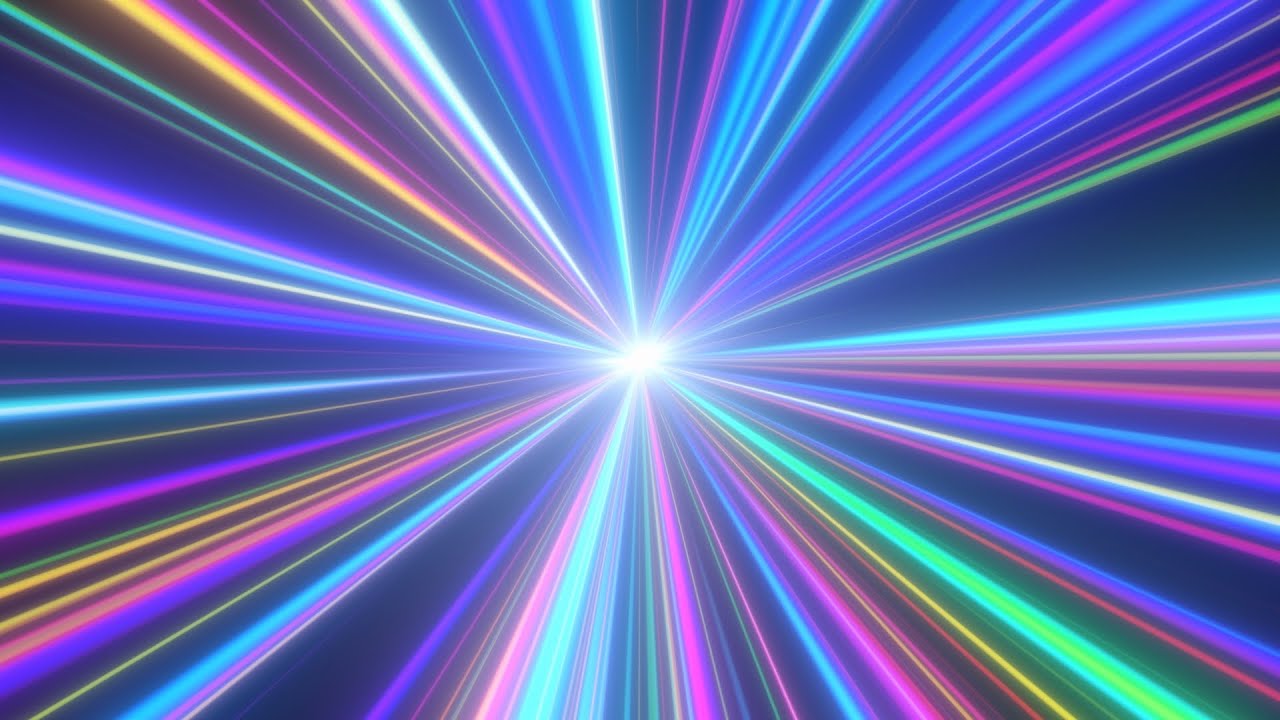 Light Speed Fast Movement Neon Glow Laser Beam Tunnel Rainbow Aurora 4K