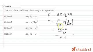 The unit of the coefficient of in S.I. system is - YouTube