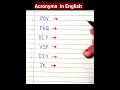 Acronyms in English #acronym #acronyms #english #shorts #learnandrock