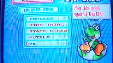 Tetris Attack video 1 code very hard difficulty.