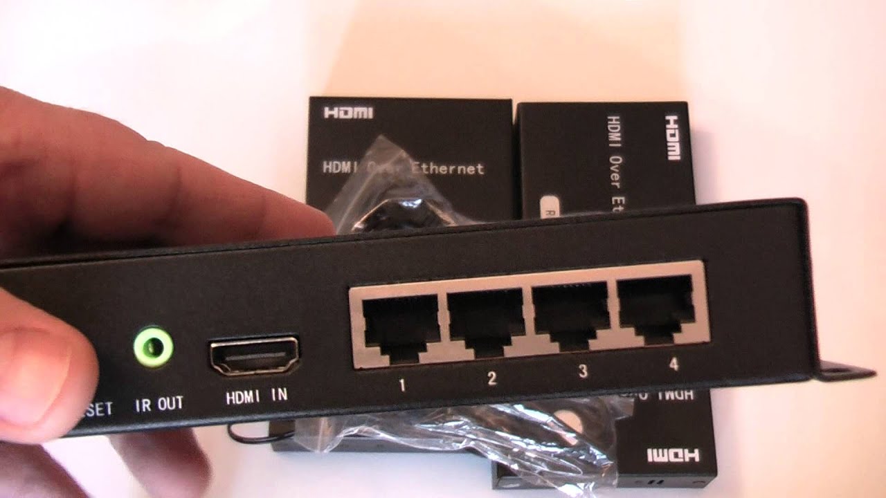 Сплиттер HDMI 1 вход 4 выхода по 1 витой паре до 120 м - YouTube