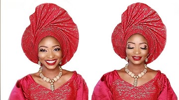 Trending Instagram Gele Tutorial 2019: Full Traditional Bridal Makeup and Gele. Beginner Friendly