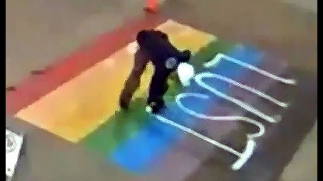 "Hate Crime" Suspect Caught on Camera - Rainbow Crosswalk Vandalized