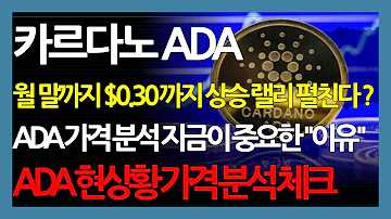 카르다노 ADA 월 말까지 0 30 까지 상승 랠리 펼친다 ADA 가격 분석 지금이 중요한 이유 ADA 현상황 가격 분석 체크