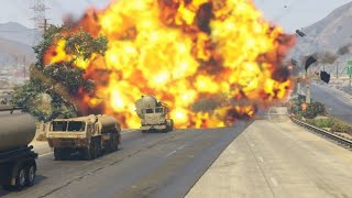 Irani Fighter Jets & War Helicopter Attack on Israeli Army Weapon Supply Convoy in Jerusalem - GTA 5