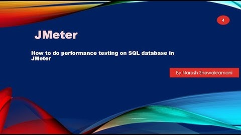 How to do performance testing on SQL database in JMeter