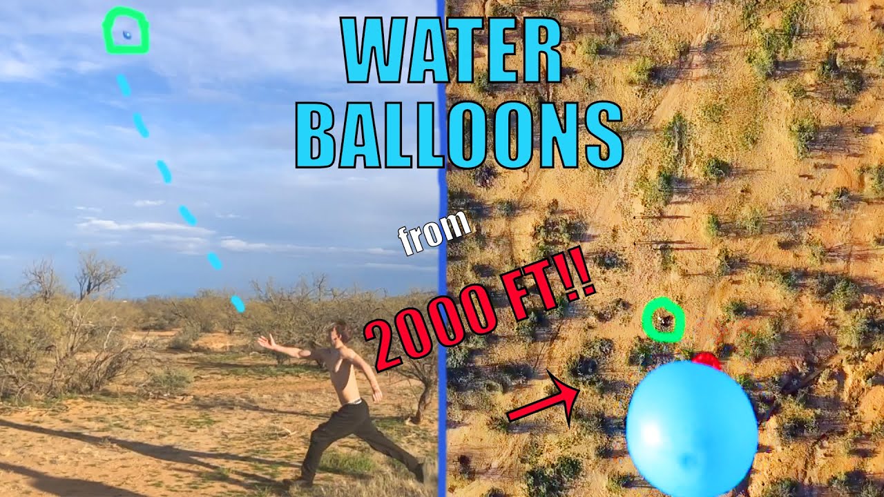 WATER BALLOONS DROPPED w/ DRONE from 2000FT onto HEAD!!! YouTube