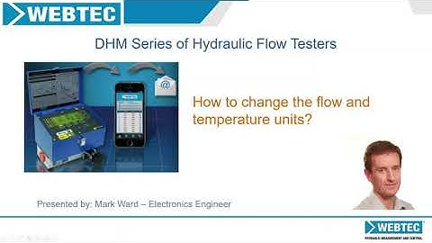 How to change the flow and temperature units on the DHM Series Digital Hydraulic Multimeter