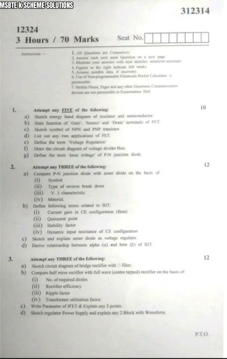 Msbte K Scheme Summer 2024basic Electronics Imp BEL bel msbte msbte-k-scheme-summer-2024basic-electronics-imp-bel-bel-msbte