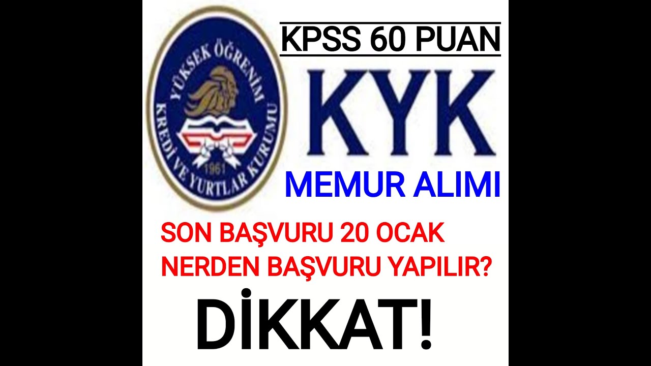 Kyk Memur Alimi Basvurusu Nasil Ve Nereden Yapilir Kyk Memur Alimi Kpss 60 Puan P3 Olmali Dikkat Youtube