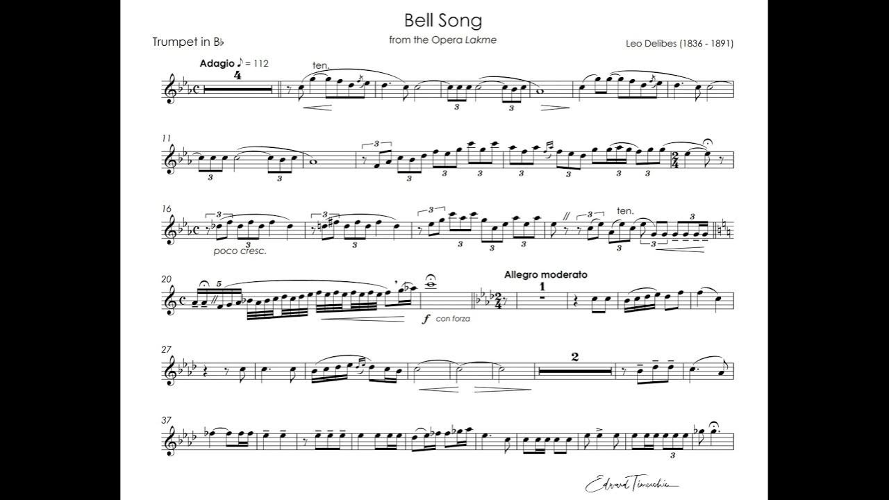 Delibes, Leo - Bell Song - Rafael Mendez trumpet Bb Delibes, Leo - Bell Song - Rafael Mendez trumpet Bb