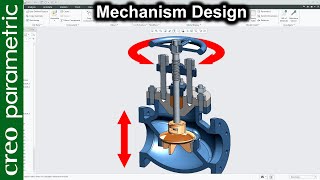 Mechanism Design for stop valve in Creo Parametric